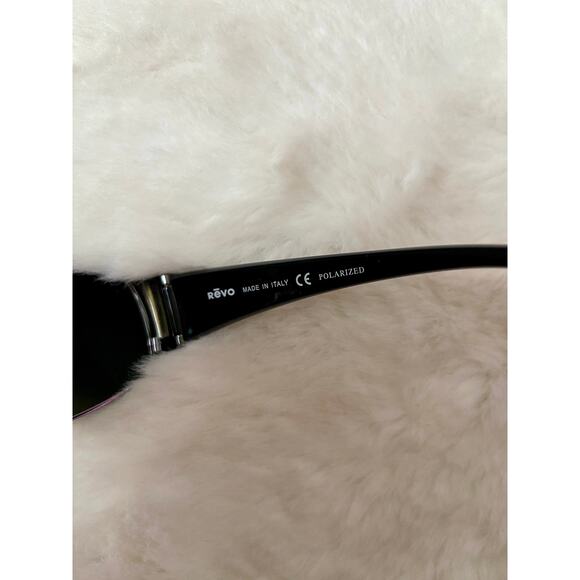 Revo sunglasses with silver frames and blue mirrored, polarized lenses main image 5
